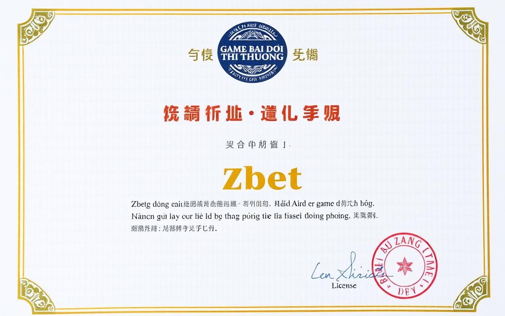 Giấy phép hoạt động Zbet